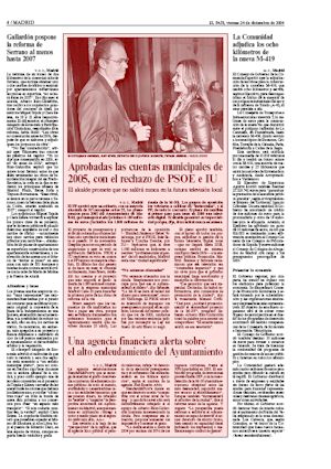 APROBADAS LAS CUENTAS MUNICIPALES DE 2005, CON EL RECHAZO DE PSOE E IU (artículo en formato PDF)