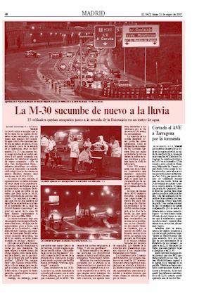 LA M-30 SUCUMBE DE NUEVO A LA LLUVIA (artículo en formato PDF)